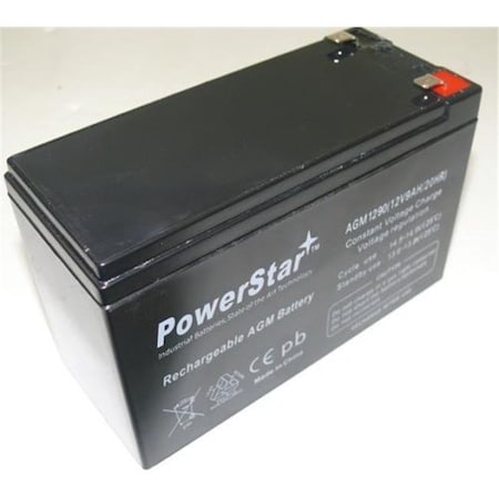 Batteryjack PowerStar PS12-9-332 12V; 9Ah Battery For JohnLite Thor-X 12V; 7.5Ah Spotlight PS12-9-332